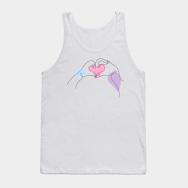 Valentines day One Continuous Line art Tank Top by Twiri